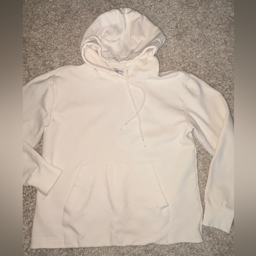 Athleta hooded sweat shirt ivory color. worn once Very soft.